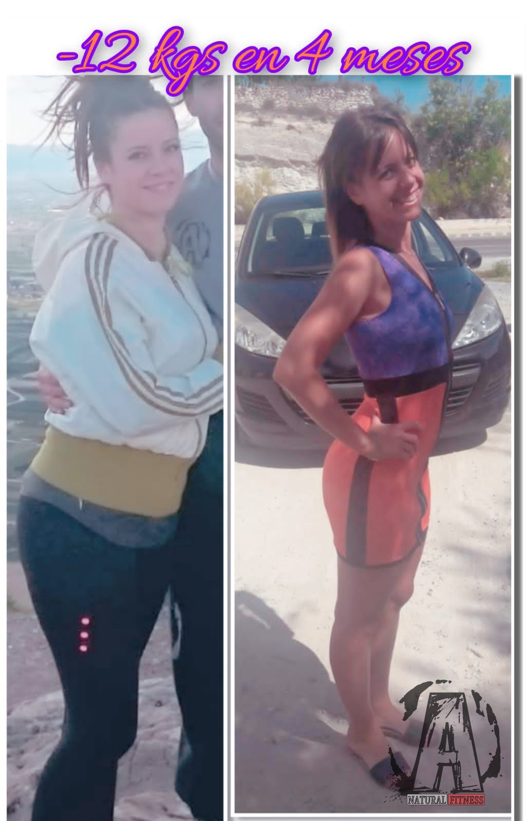 Antes y después — pérdida de 12 kg en 4 meses